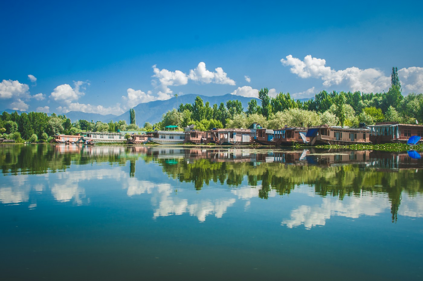 Lakeside scenery in Kashmir